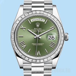 Rolex Day-Date m228396tbr-0020 40mm Masculino Mostrador Verde Pulseira Presidente