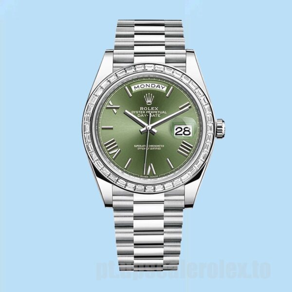 Rolex Day-Date m228396tbr-0020 40mm Masculino Mostrador Verde Pulseira Presidente - Image 2