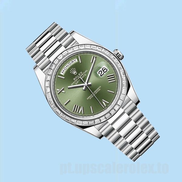 Rolex Day-Date m228396tbr-0020 40mm Masculino Mostrador Verde Pulseira Presidente - Image 3