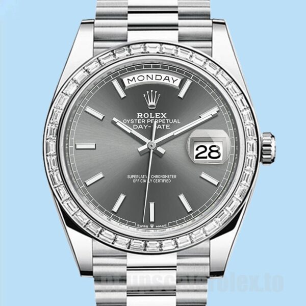 Rolex Day-Date 40mm m228396tbr-0031 Masculino Mostrador Cinza