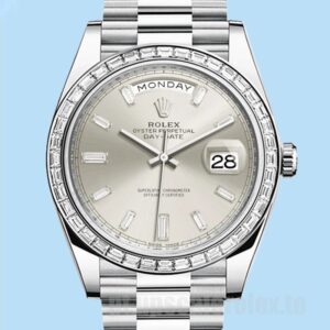 Rolex Day-Date Masculino 40mm 228396 Tom Prata Automático