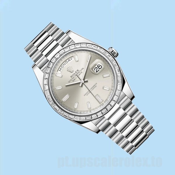 Rolex Day-Date Masculino 40mm 228396 Tom Prata Automático - Image 3