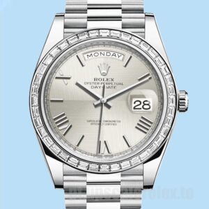 Rolex Day-Date Masculino 40mm m228396tbr-0025 Mostrador Prateado