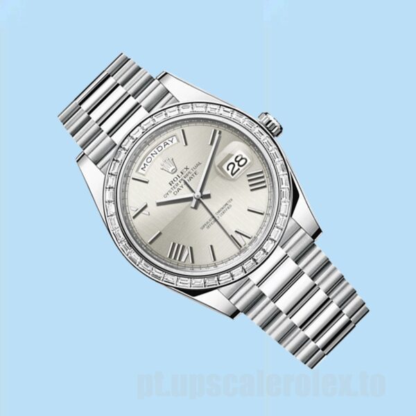 Rolex Day-Date Masculino 40mm m228396tbr-0025 Mostrador Prateado - Image 3