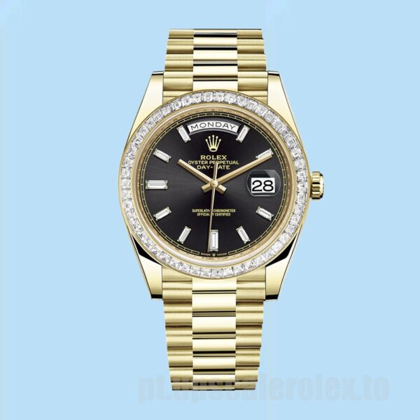 Rolex Day-Date 40mm m228398tbr-0001 Masculino Mostrador Preto Pulseira Presidente - Image 2