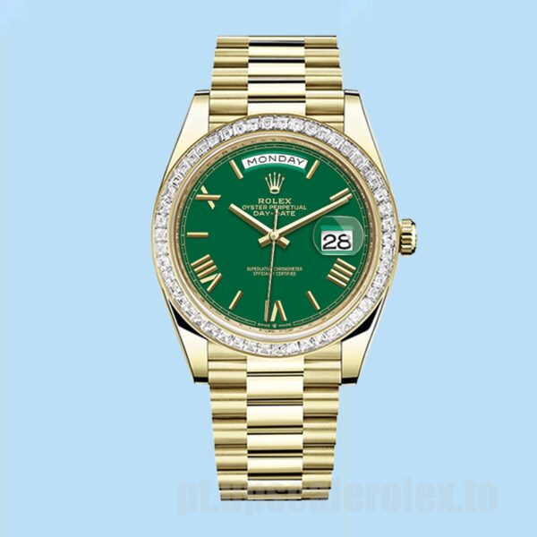 Rolex Day-Date m228398tbr-0039 Masculino 40mm Ver Mostrador Verde - Image 2