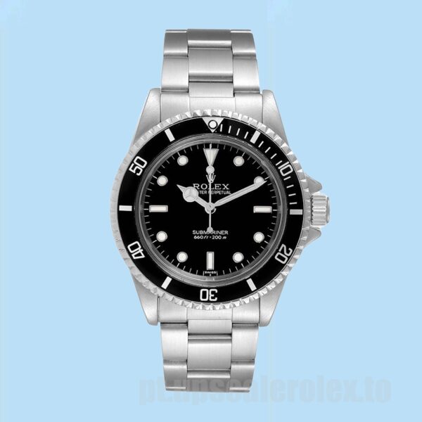 Rolex Submariner Masculino 5513 40mm Pulseira Ostra Tom Prata - Image 2
