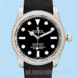 Rolex Submariner 116610 40mm Masculino Elástico De Borracha Mostrador Preto