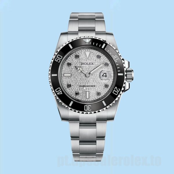 Rolex Submariner Masculino 116610 40mm Mostrador Pavimentado Diamante - Image 2
