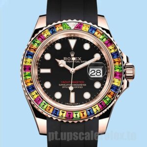 Rolex Yacht-Master Masculino 116695 41mm Mostrador Preto Elástico De Borracha