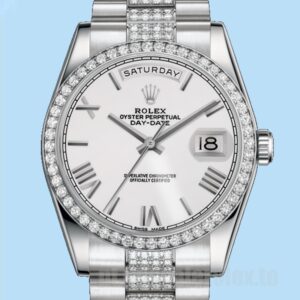 Rolex Day-Date Masculino 118346 36mm Tom Prata