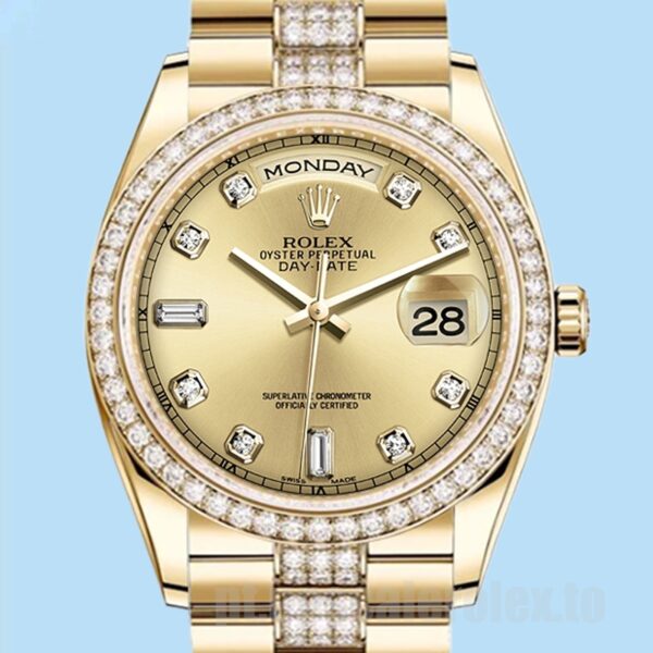 Rolex Day-Date Masculino 36mm 118348 Tom De Ouro