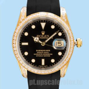 Rolex Submariner Masculino 16613 40mm Elástico De Borracha Tom De Ouro