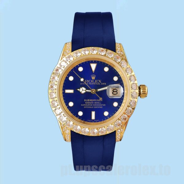 Rolex Submariner 16613 40mm Masculino Elástico De Borracha Ver - Image 2