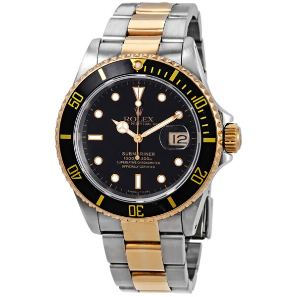 Réplica de qualidade Rolex Submariner dois tons mostrador preto 16613bkso relógio masculino