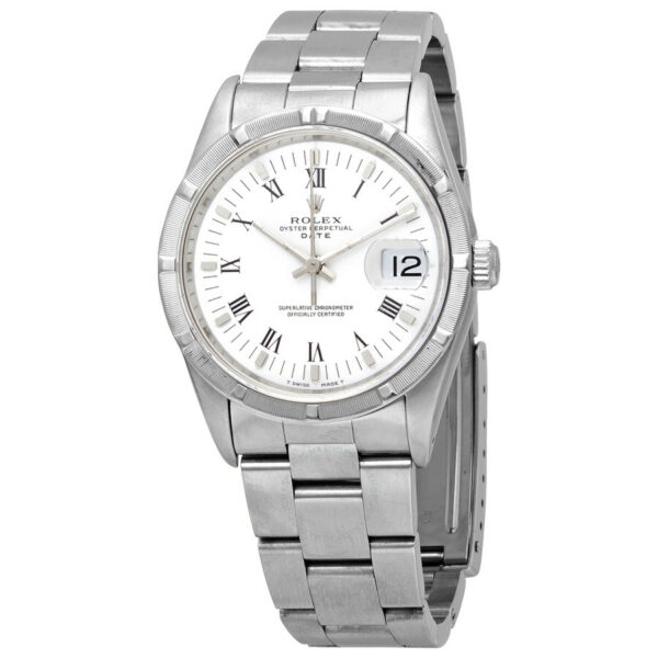 Réplica barata masculina Rolex data cronômetro automático mostrador branco 15210 bkso