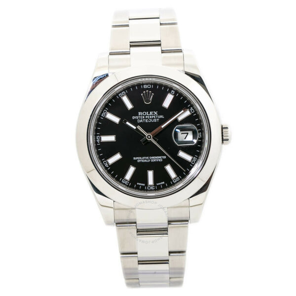 Réplica de relógio masculino suíço Rolex Datejust automático mostrador preto 116300 Bkso