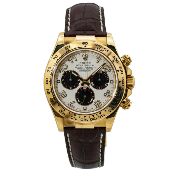Réplica masculina Rolex Daytona Cronógrafo Cronógrafo Automático Mostrador Branco 116518