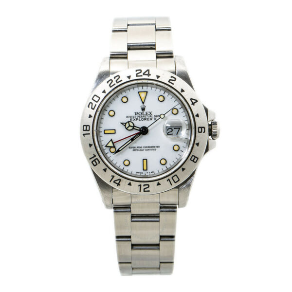 Réplica de luxo Rolex Explorer II mostrador branco automático 16570 Wso