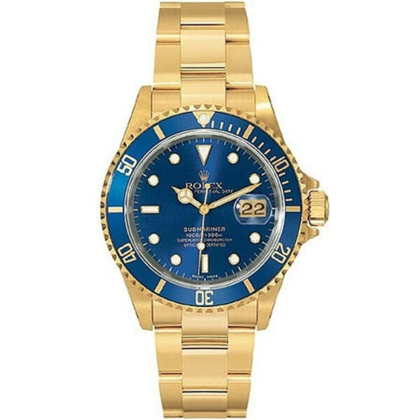 Réplica de qualidade Rolex Submariner Champagne Dial 18K Ouro Amarelo Ostra Pulseira Quartzo Relógio Masculino 16618cdo