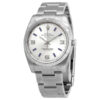 Réplica de relógio masculino suíço Rolex Airking prata árabe azul índice bisel girado motor 114210sablso