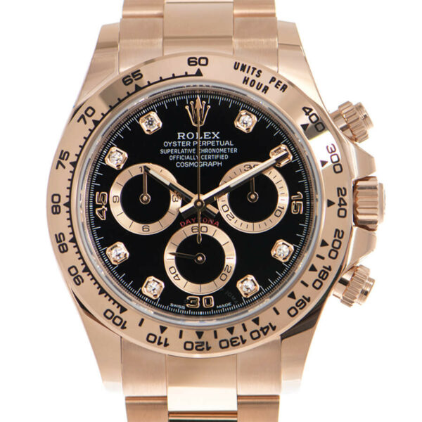 Réplica de luxo Rolex Cosmograph Daytona relógio automático com mostrador preto diamante 116505bkdo