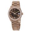 Réplica de relógio Rolex Datejust 31 automático feminino com mostrador marrom e diamantes 278285chrp