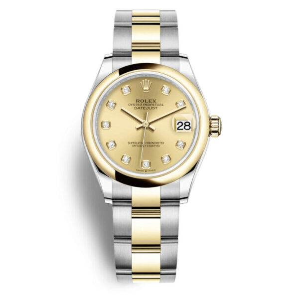Réplica Suíça Rolex Datejust 31 Automático Diamante Champanhe Mostrador Feminino 278243cdo