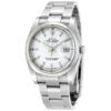 Réplica relógio masculino suíço Rolex Datejust 36 automático mostrador branco pulseira de aço inoxidável ostra 116200wso