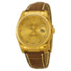 Relógio masculino falso Rolex Datejust automático com mostrador champanhe couro marrom 116138csl