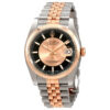 Réplica de relógio masculino suíço automático Rolex Datejust preto e mostrador champanhe 116201bkpsj