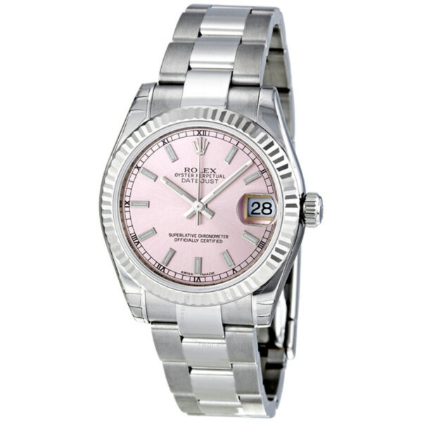 Réplica de qualidade Rolex Datejust Lady 31 Mostrador Rosa Aço Inoxidável Pulseira Relógio Automático 178274pso
