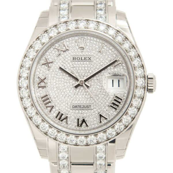 Melhor Réplica Rolex Datejust Pearlmaster 39 Cronômetro Automático Dial Prata com Diamantes 86289 dpm