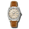 Melhor réplica de relógio masculino Rolex Datejust mostrador rosa 18k ouro branco marrom pulseira de couro 116139psl