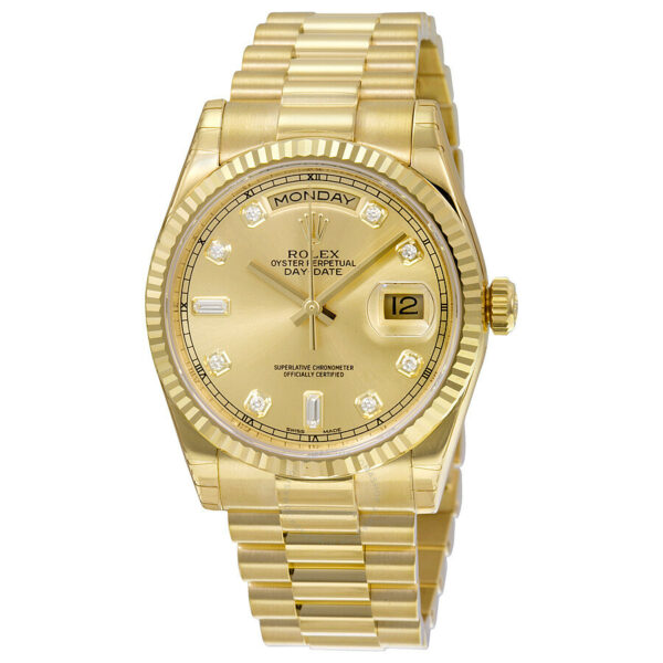 Melhor Réplica Rolex Day-date Champagne Dial 18k Ouro Amarelo Presidente Automático Relógio Masculino 118238cdp