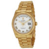 Réplica Rolex Day-Date Swiss White Dial Ouro Amarelo 18k Presidente Automático Relógio Masculino 118238wrp