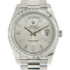 Réplica relógio masculino suíço Rolex Day-date 40 cronômetro automático mostrador prata diamante 228396sdp