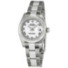 Réplica Suíça Rolex Lady Datejust 26 Mostrador Branco Aço Inoxidável Pulseira Relógio Automático 179174wro