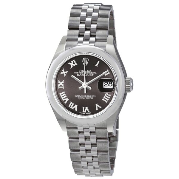 Réplica de luxo relógio feminino Rolex Lady Datejust automático com mostrador cinza 279160gyrj