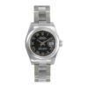 Réplica de qualidade Rolex Lady Datejust relógio automático 26 aço inoxidável mostrador preto com pulseira ostra 179160bkro