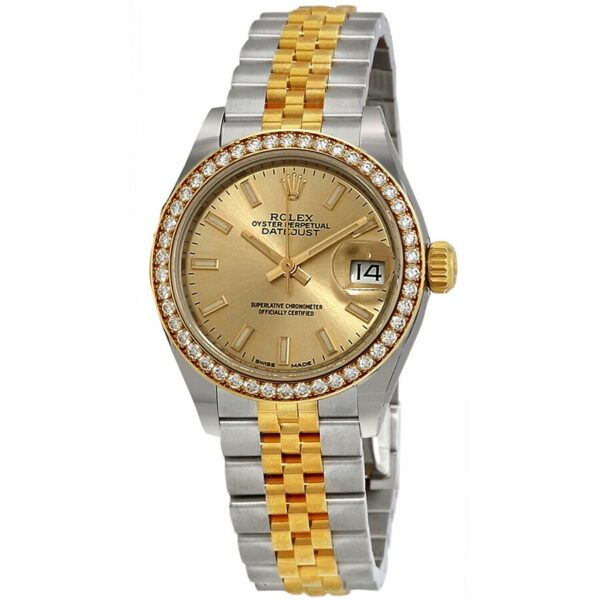 Melhor Réplica Rolex Lady Datejust Cronômetro Automático Diamante Champanhe Mostrador Feminino 279383rbr-0001