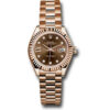 Relógio Rolex Lady Datejust Falso Chocolate Relógio Automático Ouro Everose 18k com Diamantes 279175chrdp