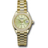 Faux Rolex Lady Datejust Linden Green Stripe Dial Ou Jaune 18 quilates President Watch 279138lgnsrdp
