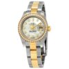 Réplica de qualidade relógio automático Rolex Lady Datejust com mostrador madrepérola e diamantes 179383mdo