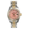 Réplica de qualidade Rolex Lady Datejust 26 Rose com 10 Diamantes Mostrador de Aço Inoxidável e Pulseira Jubileu de Ouro Amarelo 18K Relógio Automático 179173pdj