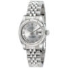 Réplica de relógio suíço Rolex Lady-Datejust com mostrador de aço inoxidável banhado a ródio 179174RRJ