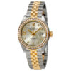 Melhor Réplica Rolex Lady Datejust Prata Roman Diamante Dial Relógio Automático 279383srdj
