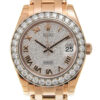 Réplique de luxe Rolex Lady-datejust Pearlmaster Diamond Pave Dial 18k Ouro Everose Relógio Automático Feminino 81285cdrpm