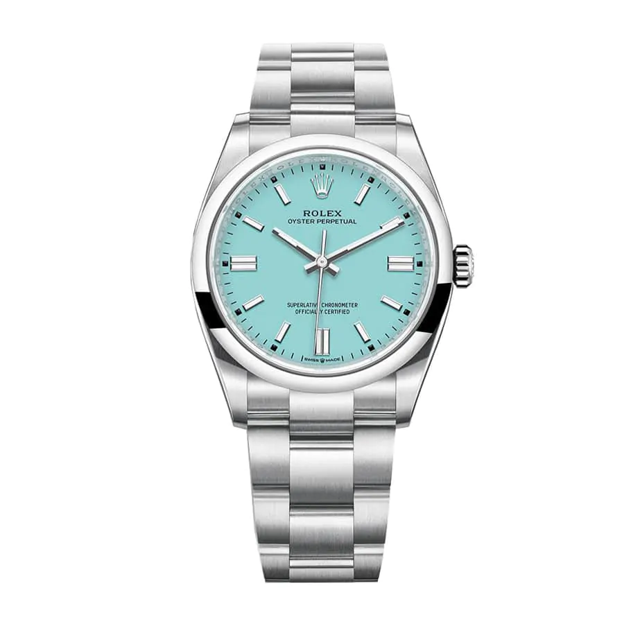 Réplica barata Rolex Oyster Perpetual Aqua Dial 126000