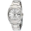 Réplica de qualidade Rolex Oyster Perpetual Date Automático Relógio Masculino 34 Mostrador Prata Pulseira de Aço Inoxidável 115234sado